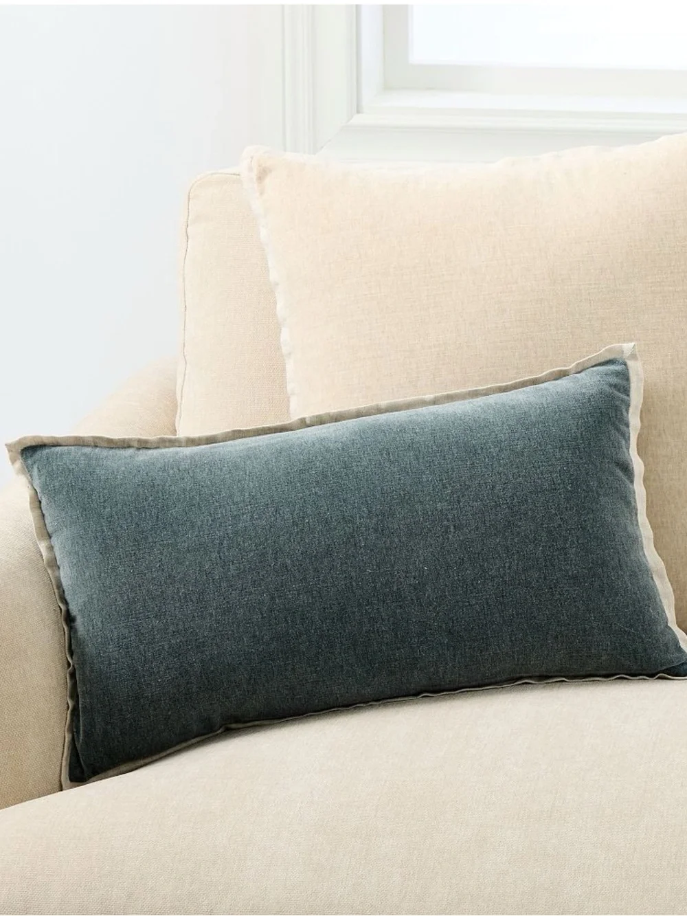 West Elm Classic Cotton Velvet Pillow Cover in Ocean